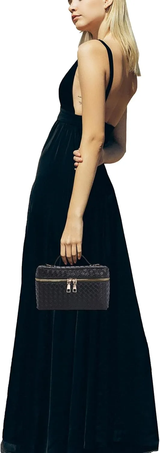 Trendy Shoulder Bags for Women Mini L19 Square Box Satchel Bag Cute PU Leather Crossbody Purse with Adjustable Strap