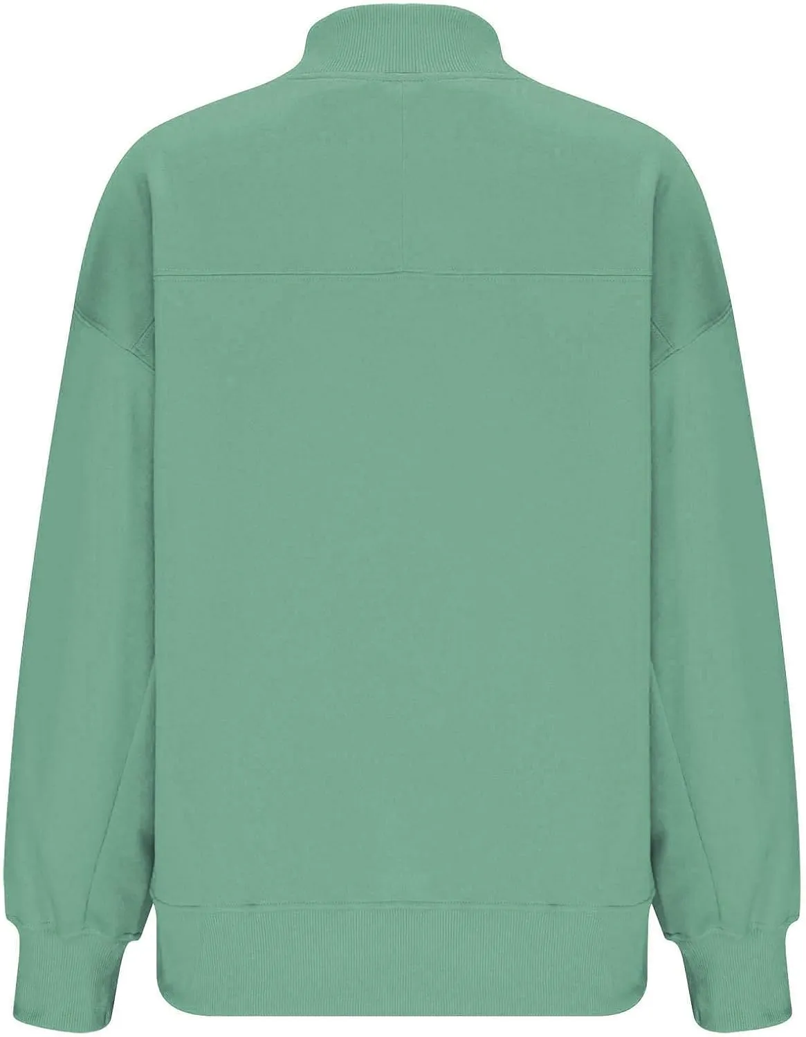 Trendy Sweatshirt for Women with Pockets Stretchy Mock Neck Tops Drop Shoulder Solid Color Pullover Hoodie Y2K