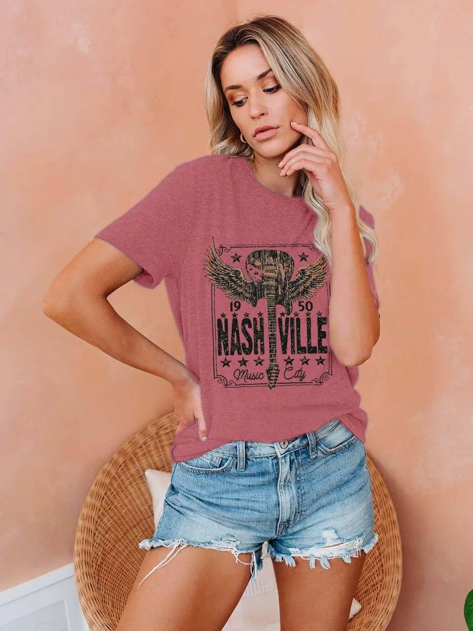 Try That in A Small Town Shirt Women Vintage Country Music T Shirts Rock Band Tees Short Sleeve Tops