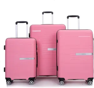 TSA Approved Luggage Set, Lightweight Spinner Suitcases with 360 Wheels, 3-Piece Suitcase Set (20/24/28 inch), Durable Pink