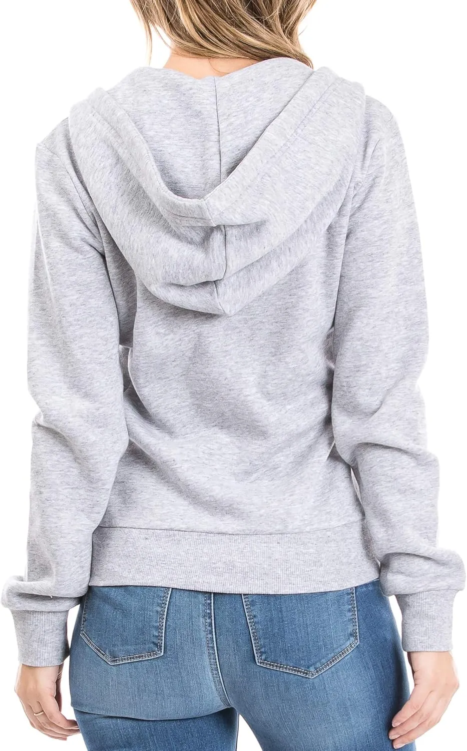 Urban Look Womens Active Long Sleeve Fleece Zip Up Hoodie with Plus Size