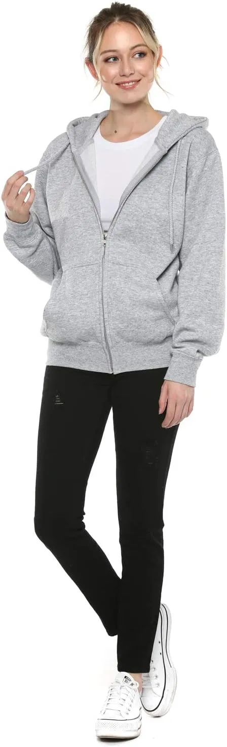 Urban Look Womens California and Los Angeles Drawstring Fleece Zip Up Hoodies