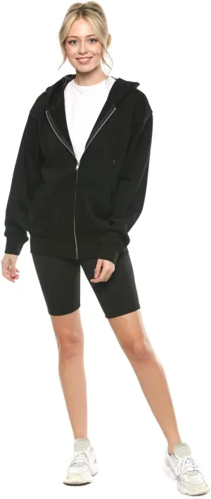 Urban Look Womens California and Los Angeles Drawstring Fleece Zip Up Hoodies
