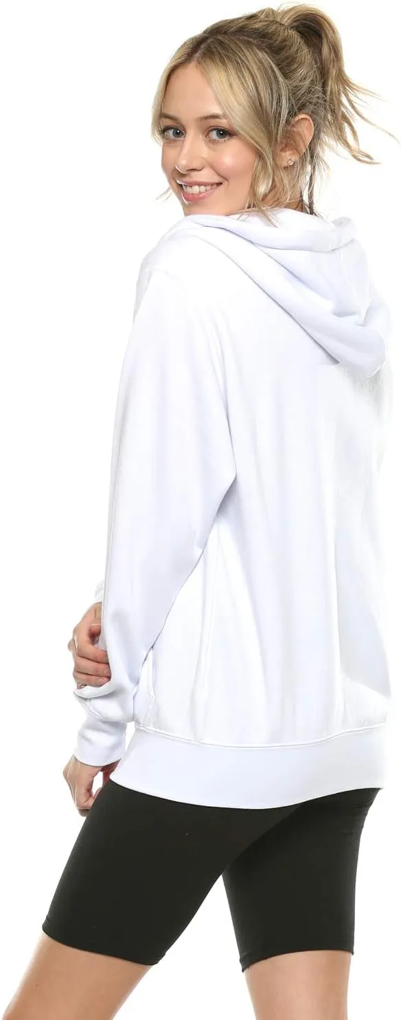 Urban Look Womens California and Los Angeles Drawstring Fleece Zip Up Hoodies