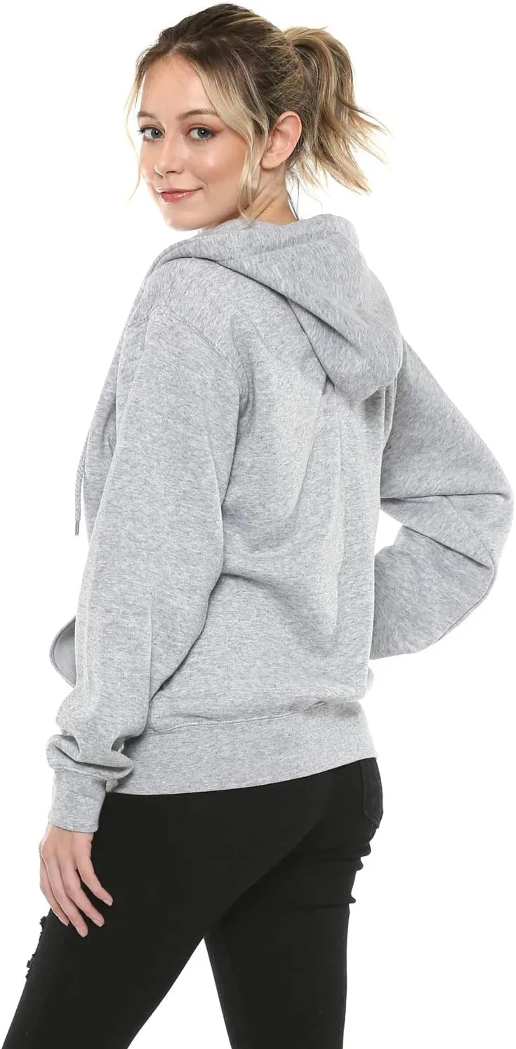 Urban Look Womens California and Los Angeles Drawstring Fleece Zip Up Hoodies