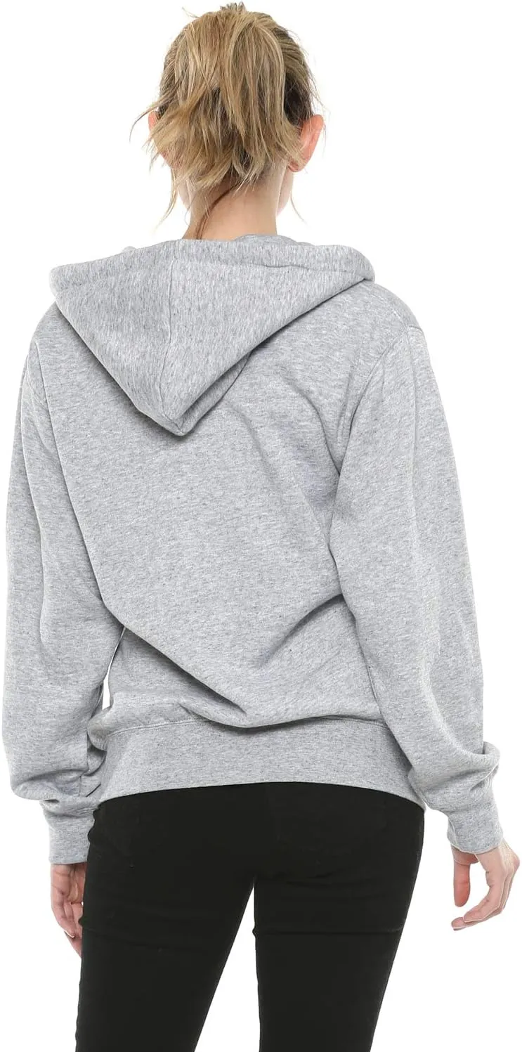 Urban Look Womens California and Los Angeles Drawstring Fleece Zip Up Hoodies