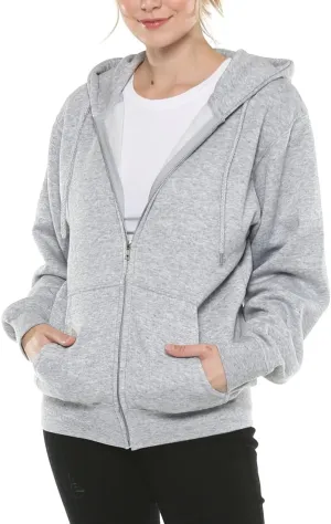 Urban Look Womens California and Los Angeles Drawstring Fleece Zip Up Hoodies