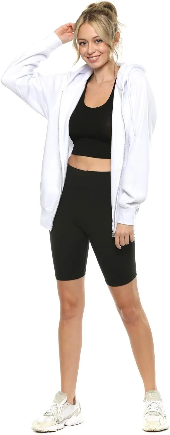 Urban Look Womens California and Los Angeles Drawstring Fleece Zip Up Hoodies