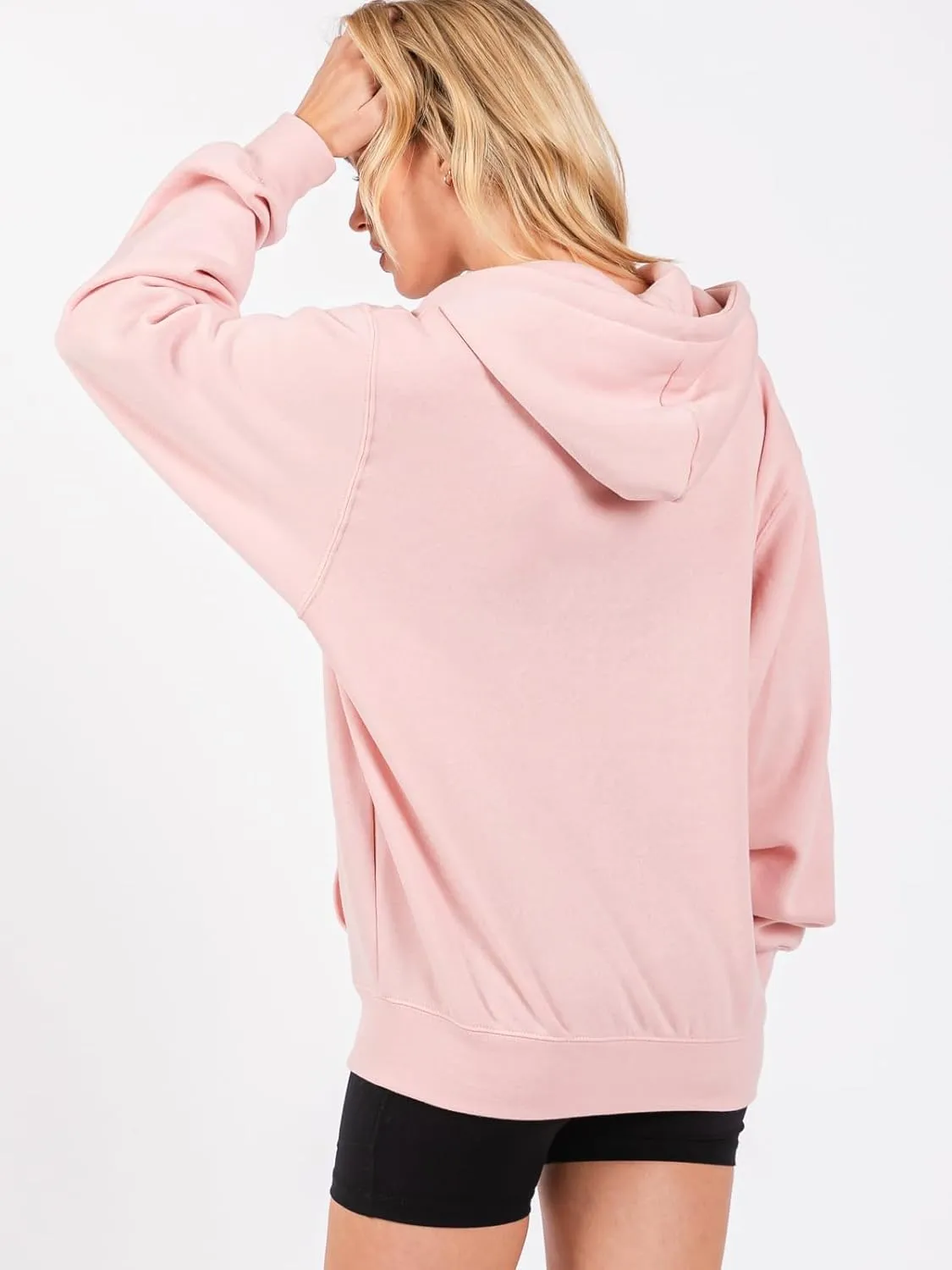 Urban Look Womens California and Los Angeles Drawstring Fleece Zip Up Hoodies
