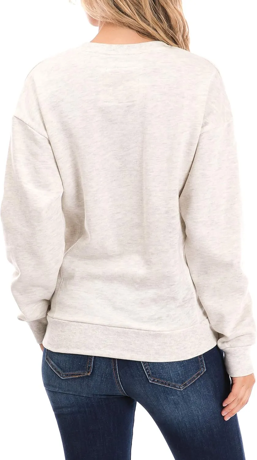 Urban Look Womens Casual Fleece Lined Pullover Sweatshirt with Plus Sizes