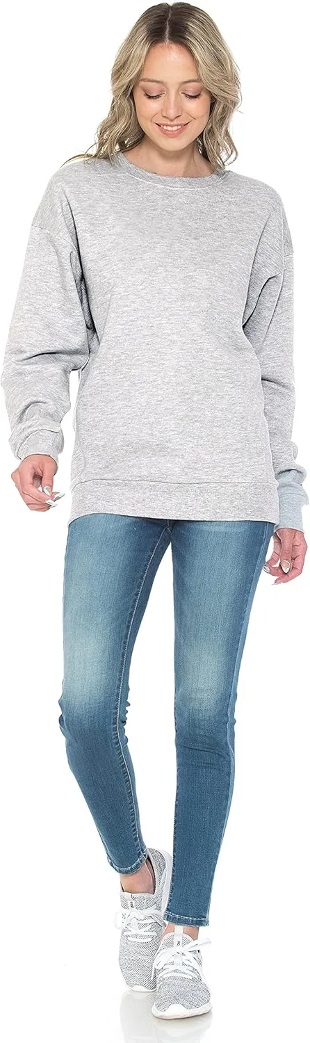 Urban Look Womens Casual Fleece Lined Pullover Sweatshirt with Plus Sizes
