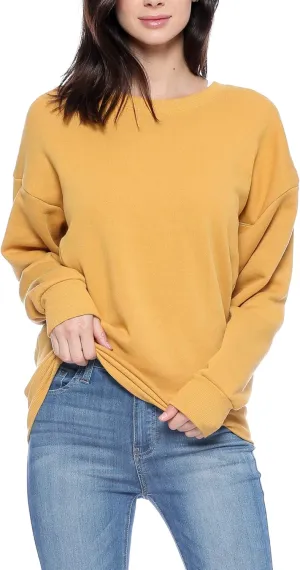 Urban Look Womens Casual Fleece Lined Pullover Sweatshirt with Plus Sizes