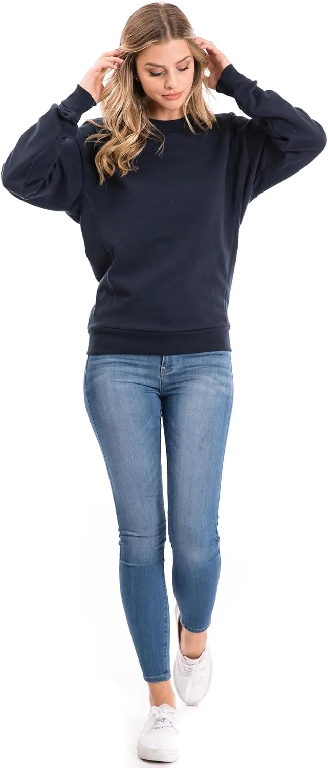 Urban Look Womens Casual Fleece Lined Pullover Sweatshirt with Plus Sizes