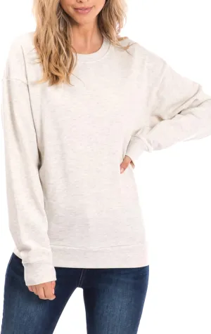 Urban Look Womens Casual Fleece Lined Pullover Sweatshirt with Plus Sizes