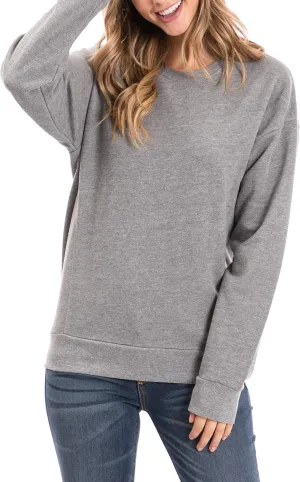 Urban Look Womens Casual Fleece Lined Pullover Sweatshirt with Plus Sizes
