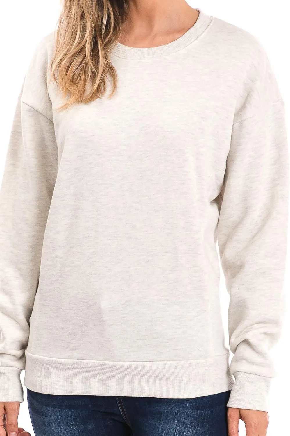 Urban Look Womens Casual Fleece Lined Pullover Sweatshirt with Plus Sizes