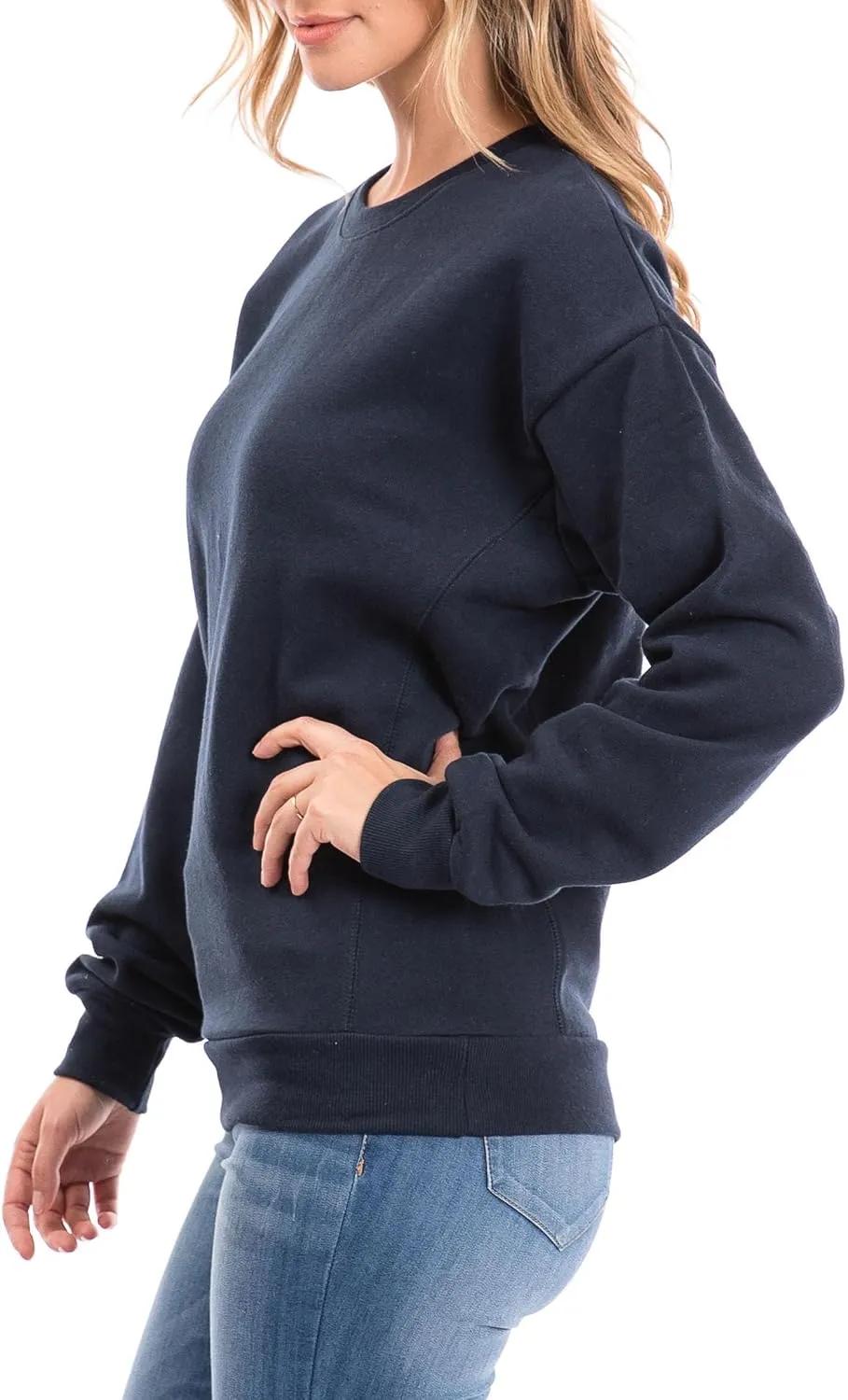 Urban Look Womens Casual Fleece Lined Pullover Sweatshirt with Plus Sizes