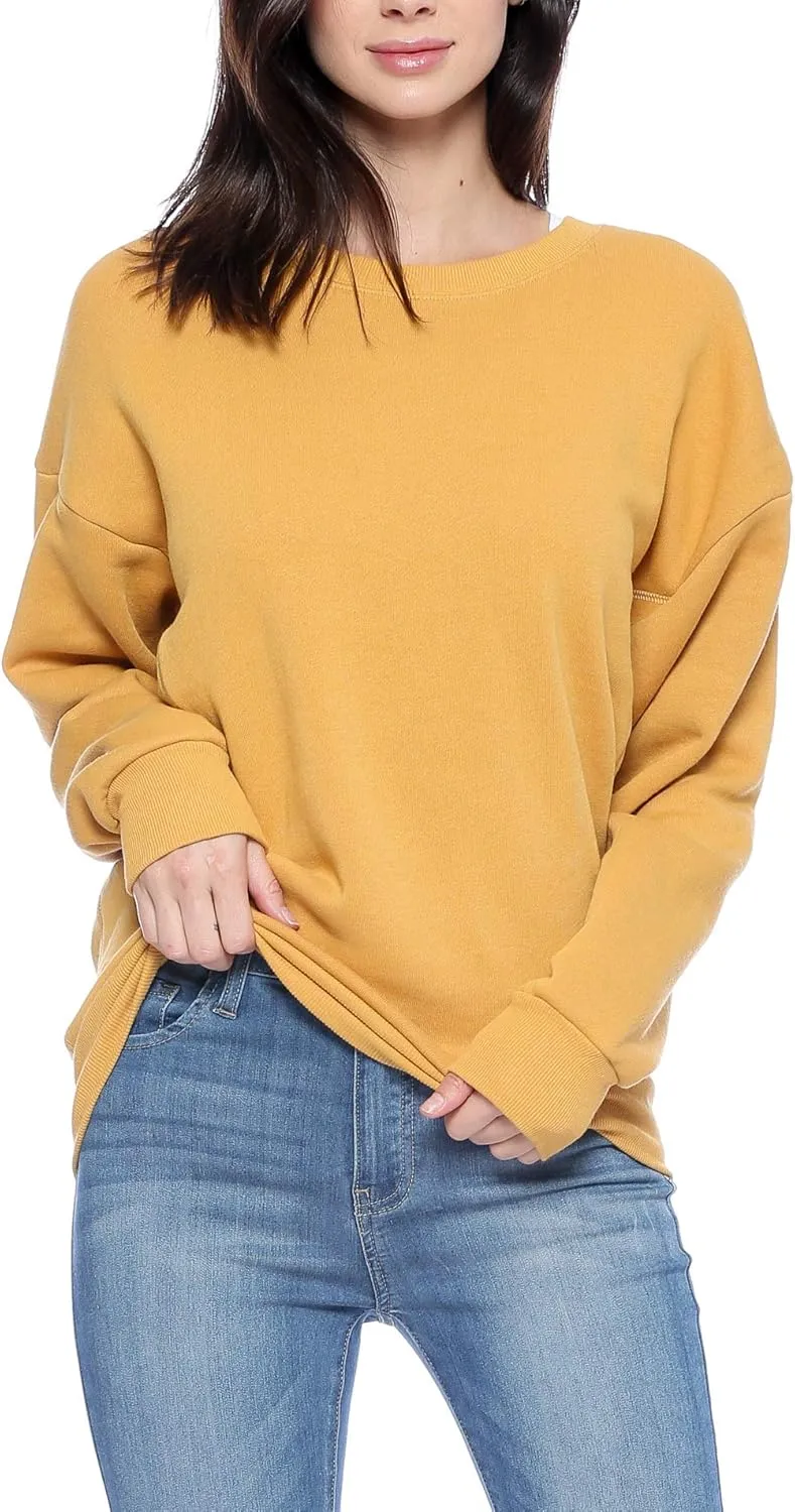 Urban Look Womens Casual Fleece Lined Pullover Sweatshirt with Plus Sizes