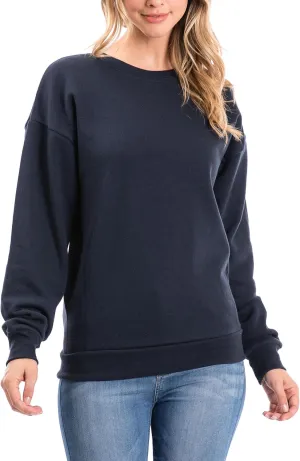 Urban Look Womens Casual Fleece Lined Pullover Sweatshirt with Plus Sizes