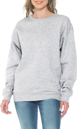 Urban Look Womens Casual Fleece Lined Pullover Sweatshirt with Plus Sizes