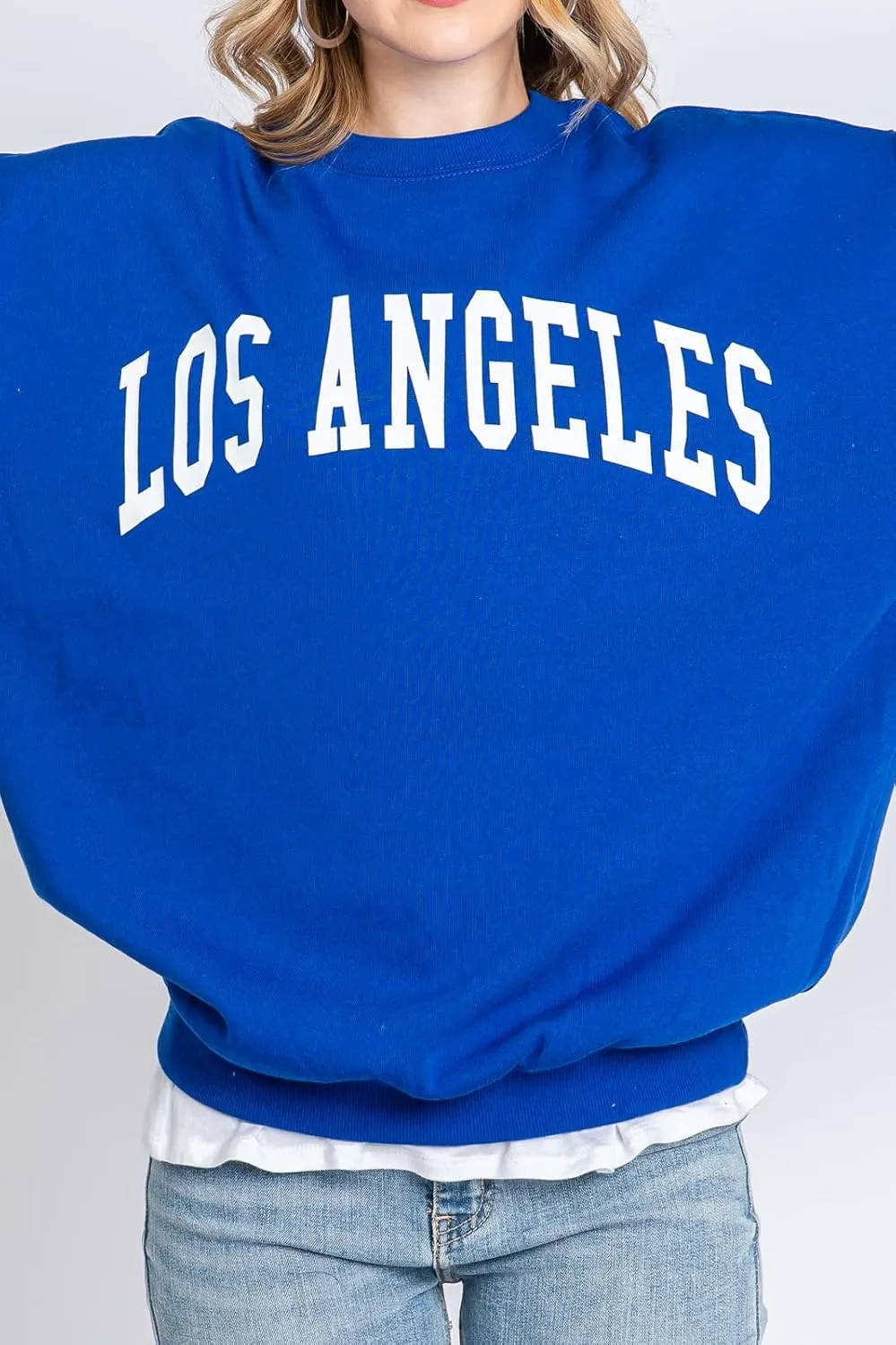 Urban Look Womens Loose Fit California and Los Angeles Fleece Sweatshirts