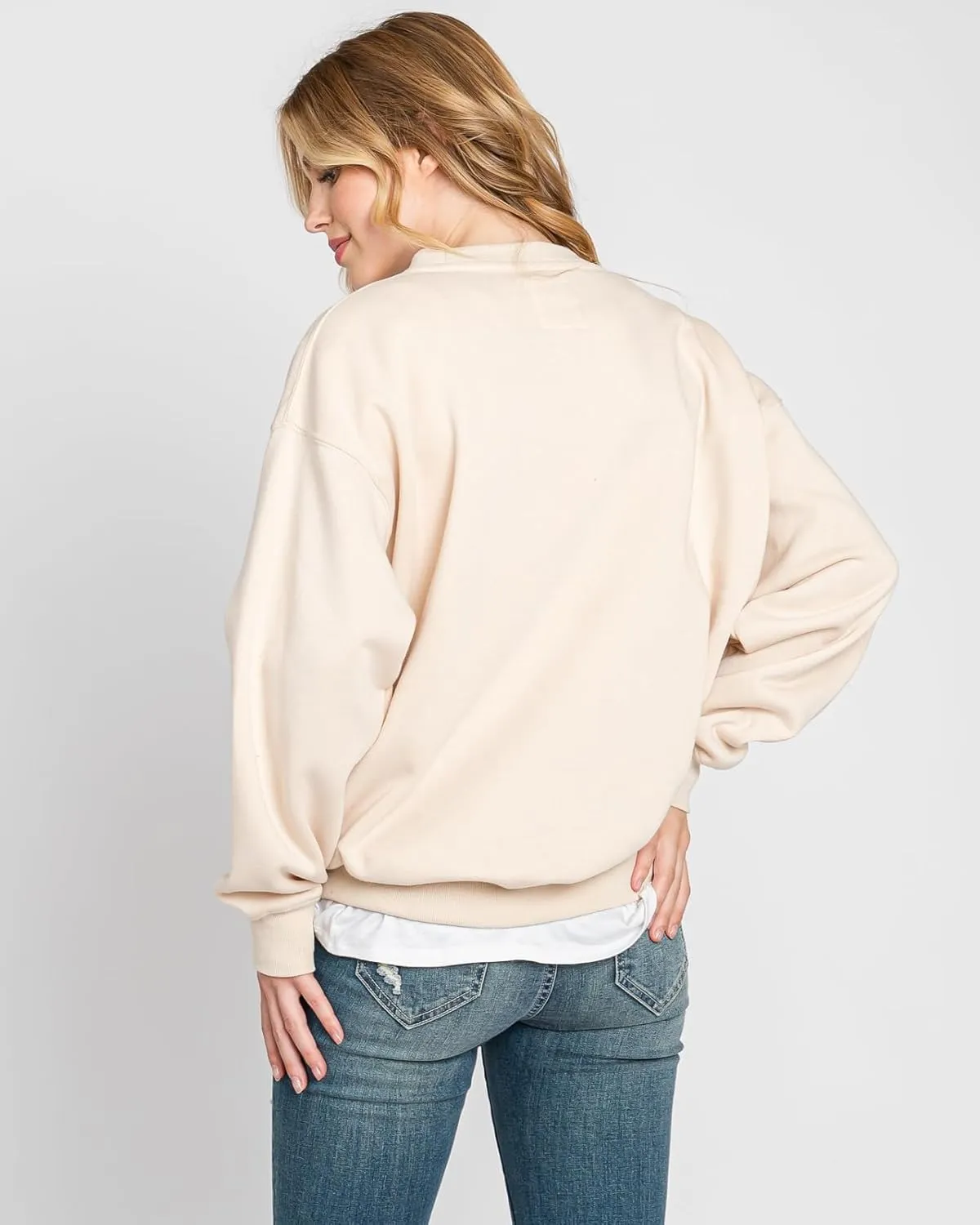 Urban Look Womens Loose Fit California and Los Angeles Fleece Sweatshirts