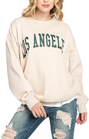 Urban Look Womens Loose Fit California and Los Angeles Fleece Sweatshirts