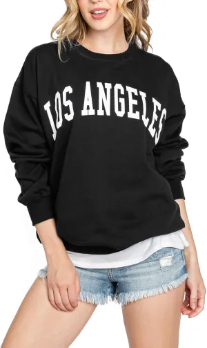 Urban Look Womens Loose Fit California and Los Angeles Fleece Sweatshirts