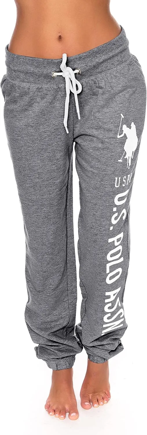 U.S. Polo Assn. Womens Sweatpants - Women Joggers Sweats with Logo Print - French Terry Poly-Cotton