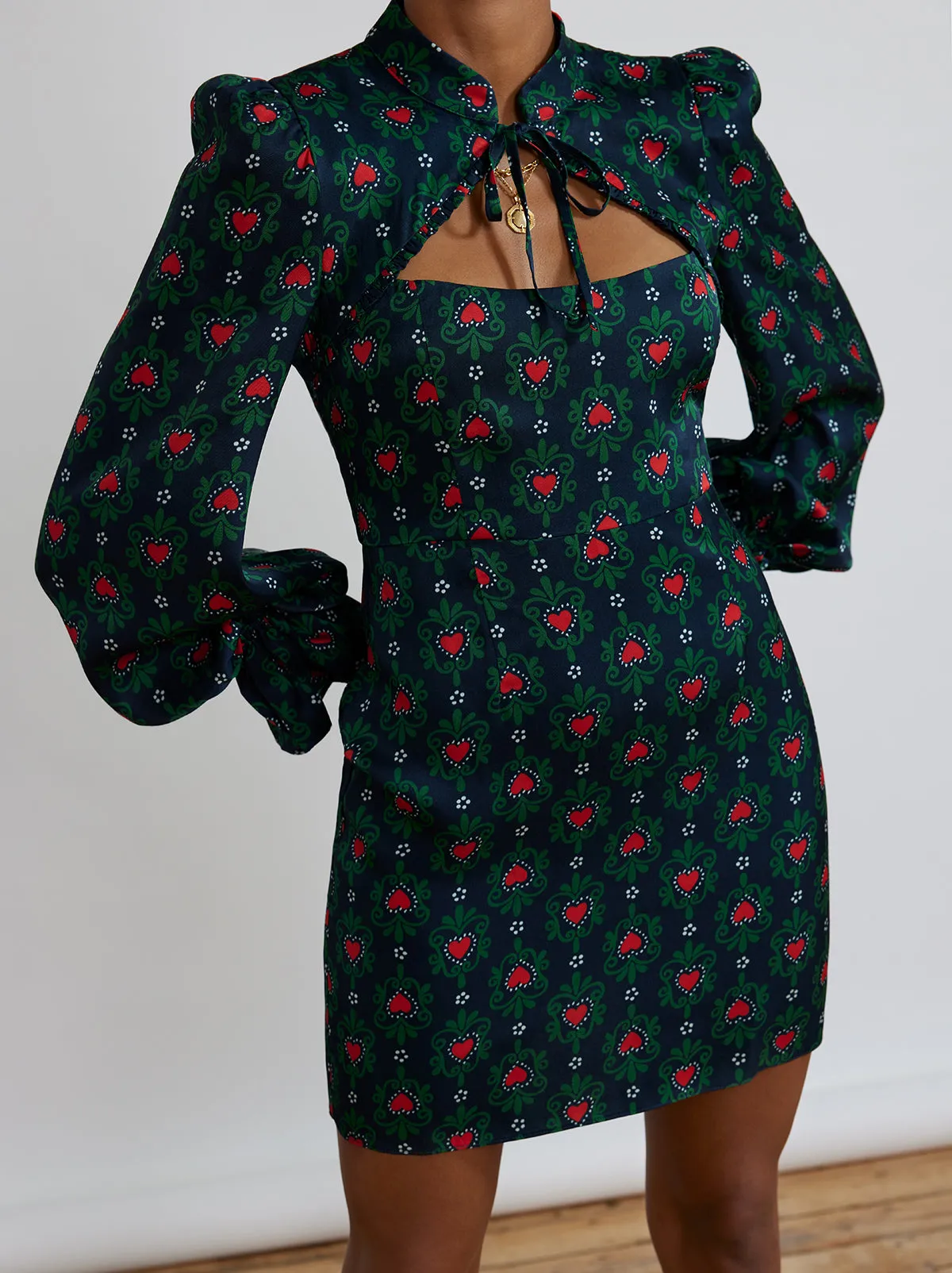 Valentina Navy Heart Mini Dress