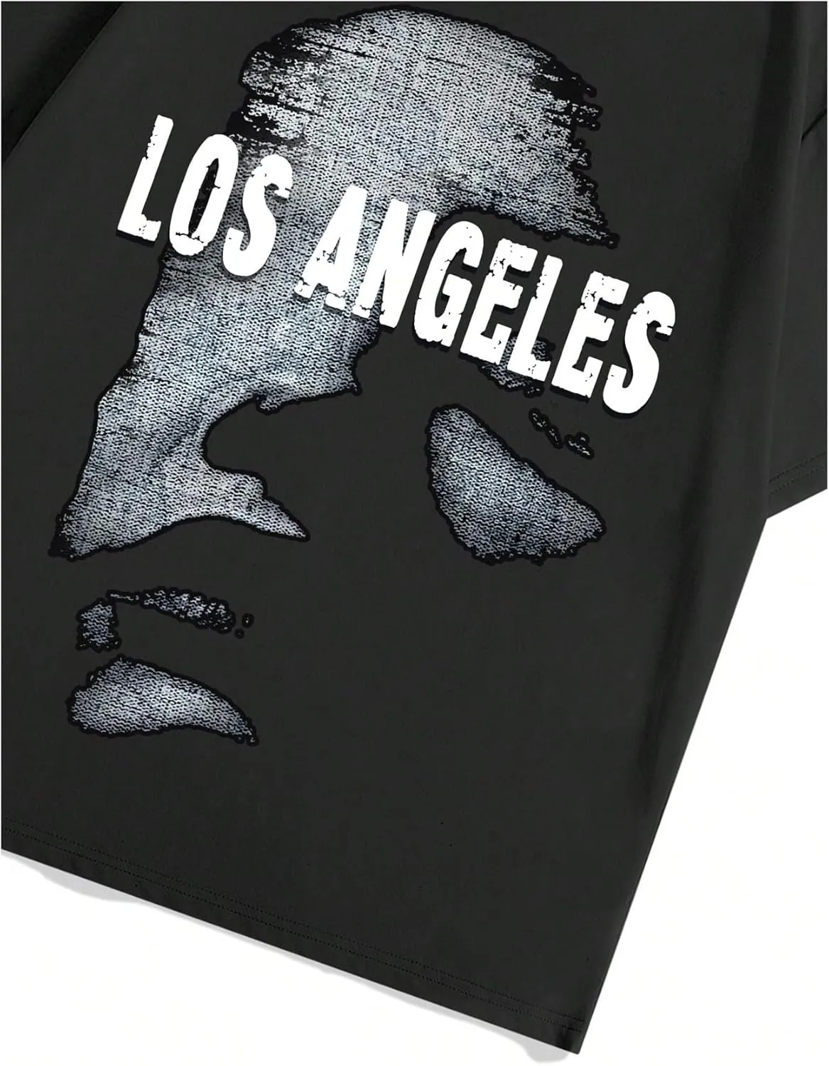 Verdusa Men's Oversized Letter Print Graphic Tees Drop Shoulder Punk Tshirts