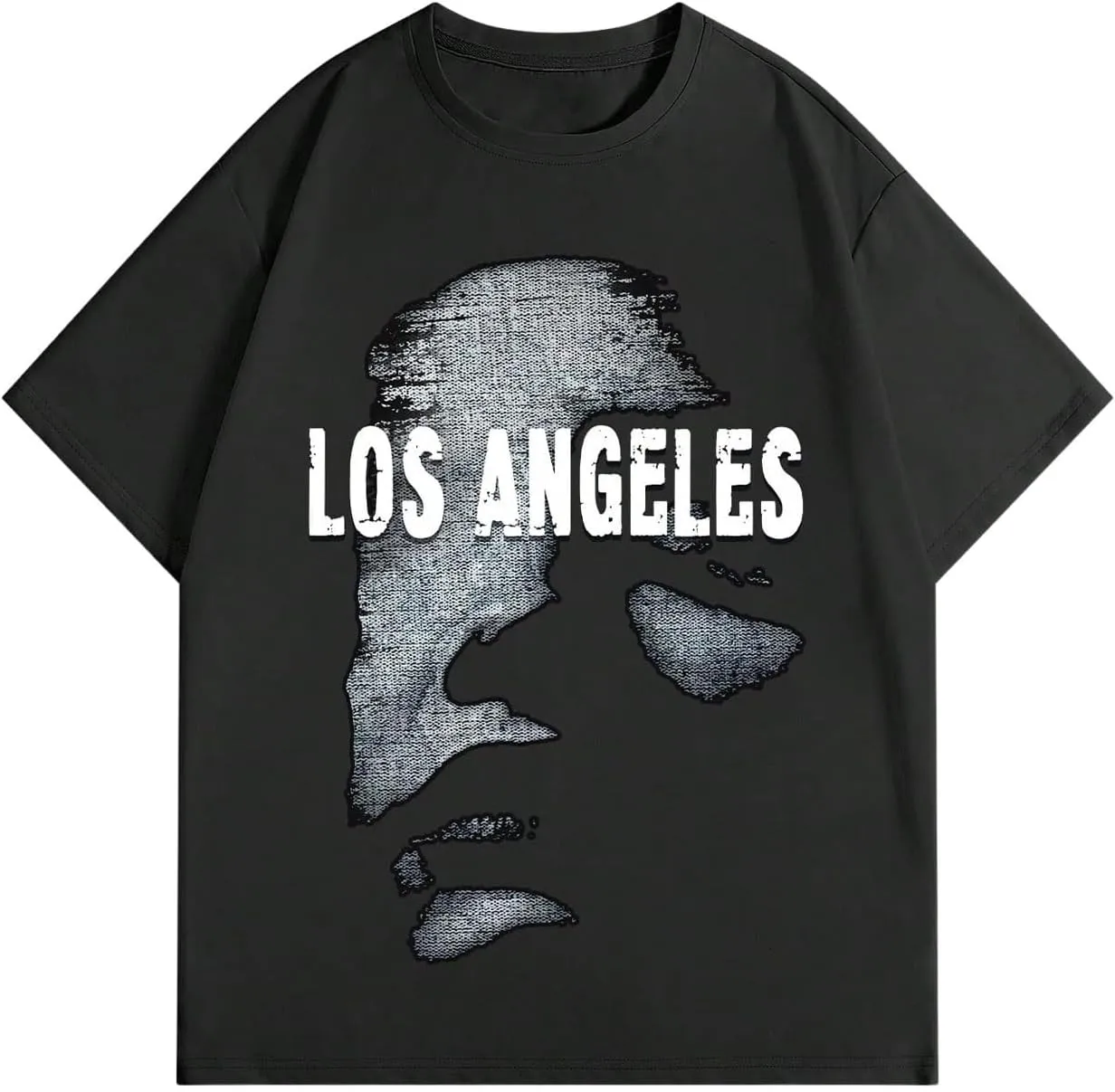 Verdusa Men's Oversized Letter Print Graphic Tees Drop Shoulder Punk Tshirts