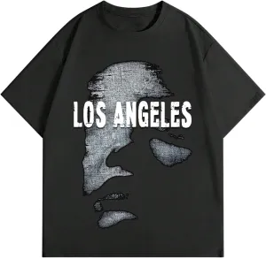 Verdusa Men's Oversized Letter Print Graphic Tees Drop Shoulder Punk Tshirts