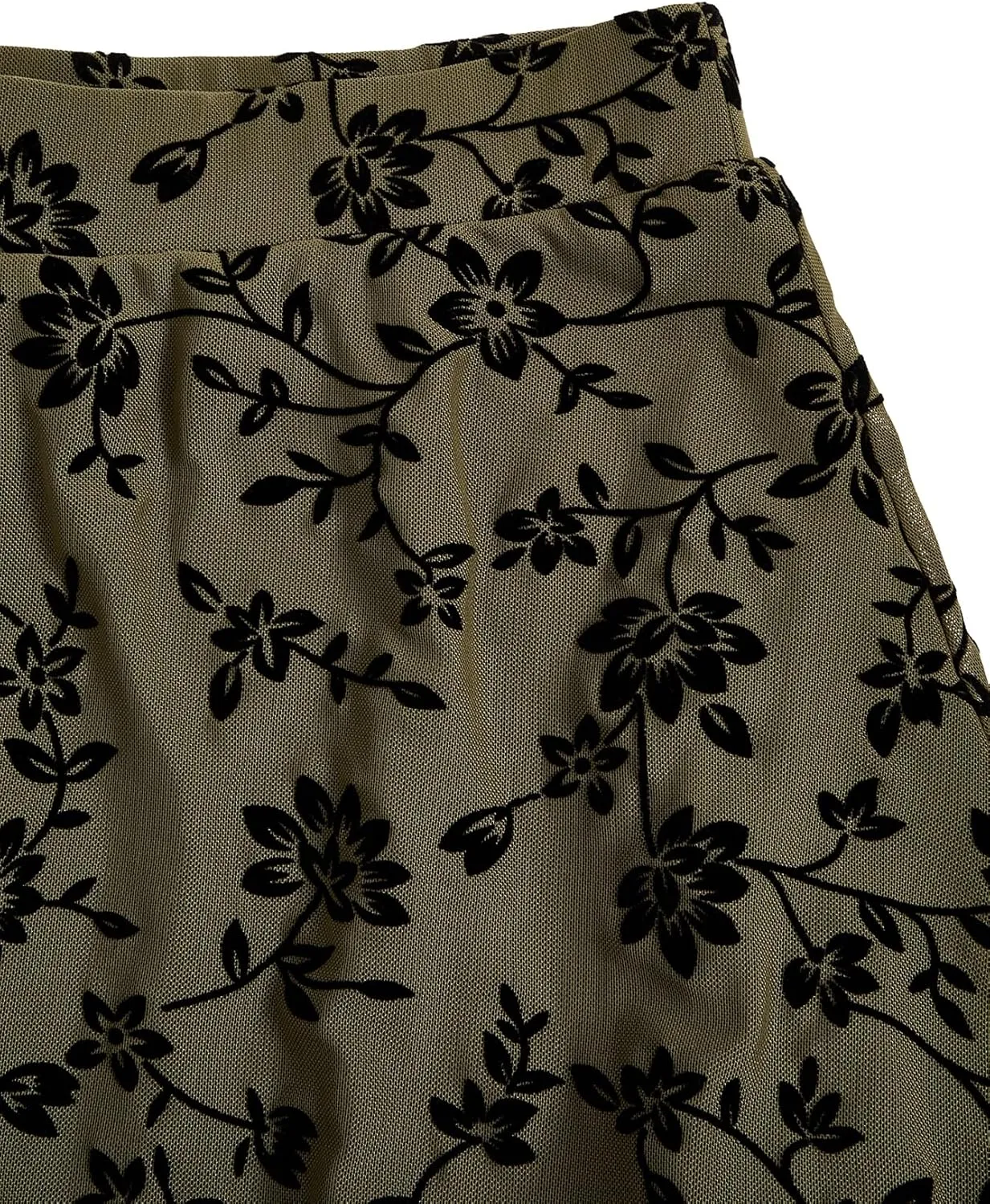 Verdusa Women's Floral Print Y2k Mesh High Waist A Line Fishtail Flowy Long Skirt