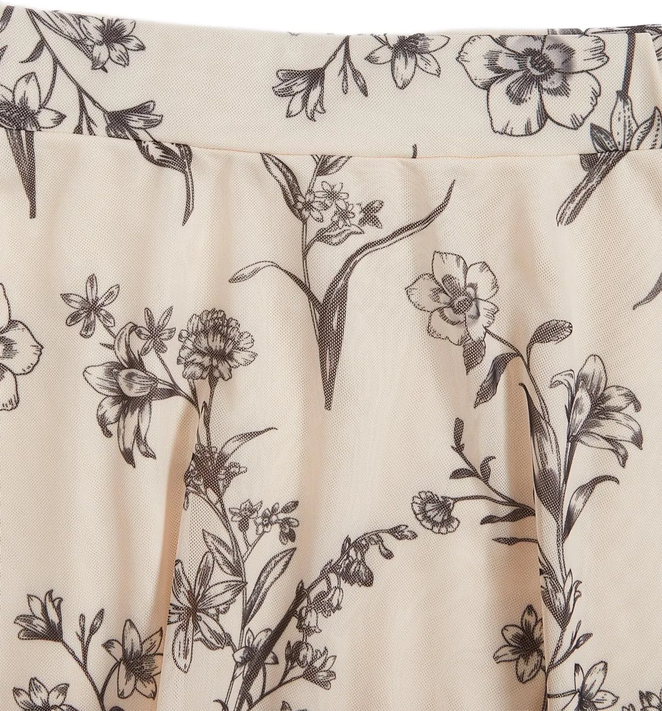 Verdusa Women's Floral Print Y2k Mesh High Waist A Line Fishtail Flowy Long Skirt