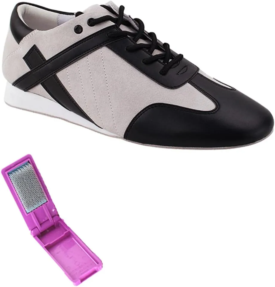 Very Fine Dance Shoes - Mens Latin, Rhythm Ballroom Dance Shoes - SERO106BBX - Flat Heel and Foldable Brush Bundle - Antonio - 9