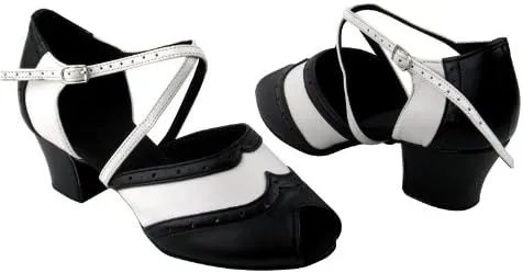 Very Fine Ladies Women Ballroom Dance Shoes from C6035 Blackr & White 1.6" Cuban Heel (7)