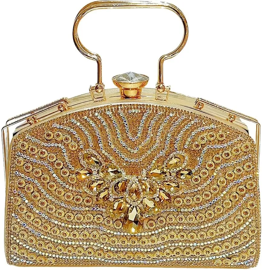 VIFE Womens Crystal Evening Clutch Bag Sparkly Rhinestone Wedding Handbag Purse for Bridal Prom Cocktail Party