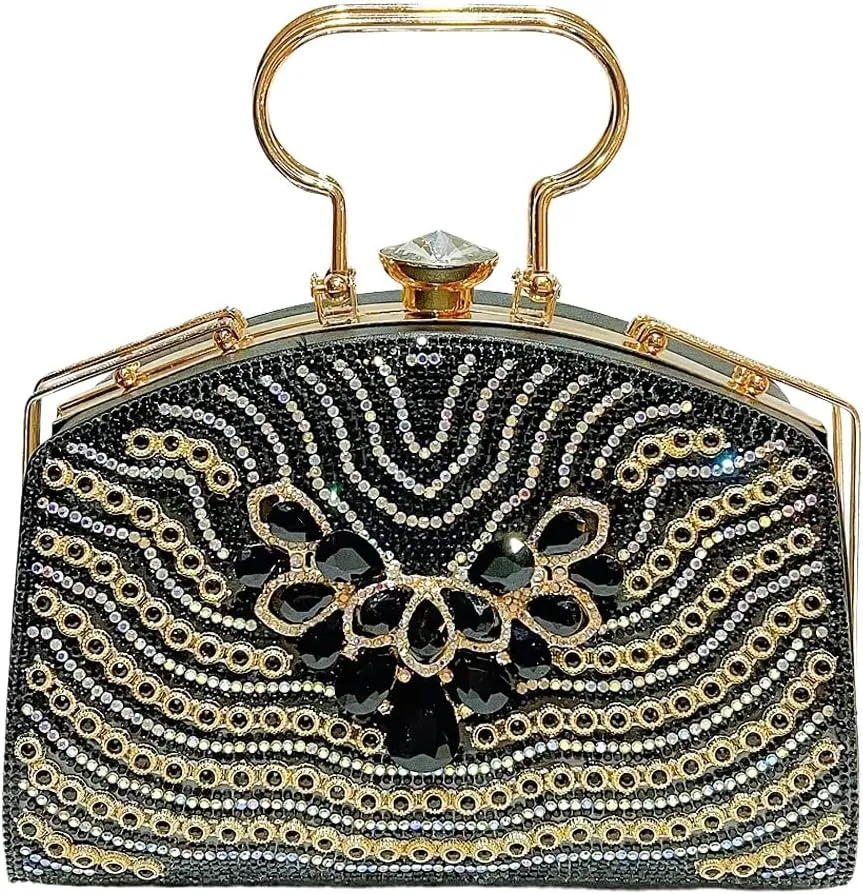 VIFE Womens Crystal Evening Clutch Bag Sparkly Rhinestone Wedding Handbag Purse for Bridal Prom Cocktail Party