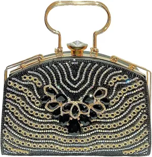 VIFE Womens Crystal Evening Clutch Bag Sparkly Rhinestone Wedding Handbag Purse for Bridal Prom Cocktail Party