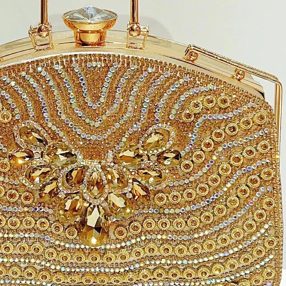 VIFE Womens Crystal Evening Clutch Bag Sparkly Rhinestone Wedding Handbag Purse for Bridal Prom Cocktail Party