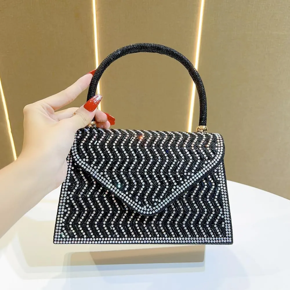 VIFE Womens Evening Bag Sparkly Clutch Purse Wedding Party Purses Glitter Rhinestone Cocktail Prom Handbags