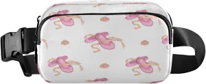 Watercolor Ballet Shoes Belt Bag for Women Men Flowers Fanny Pack Small Waist Pouch Crossbody Bags for Outdoor Hiking Running Travel