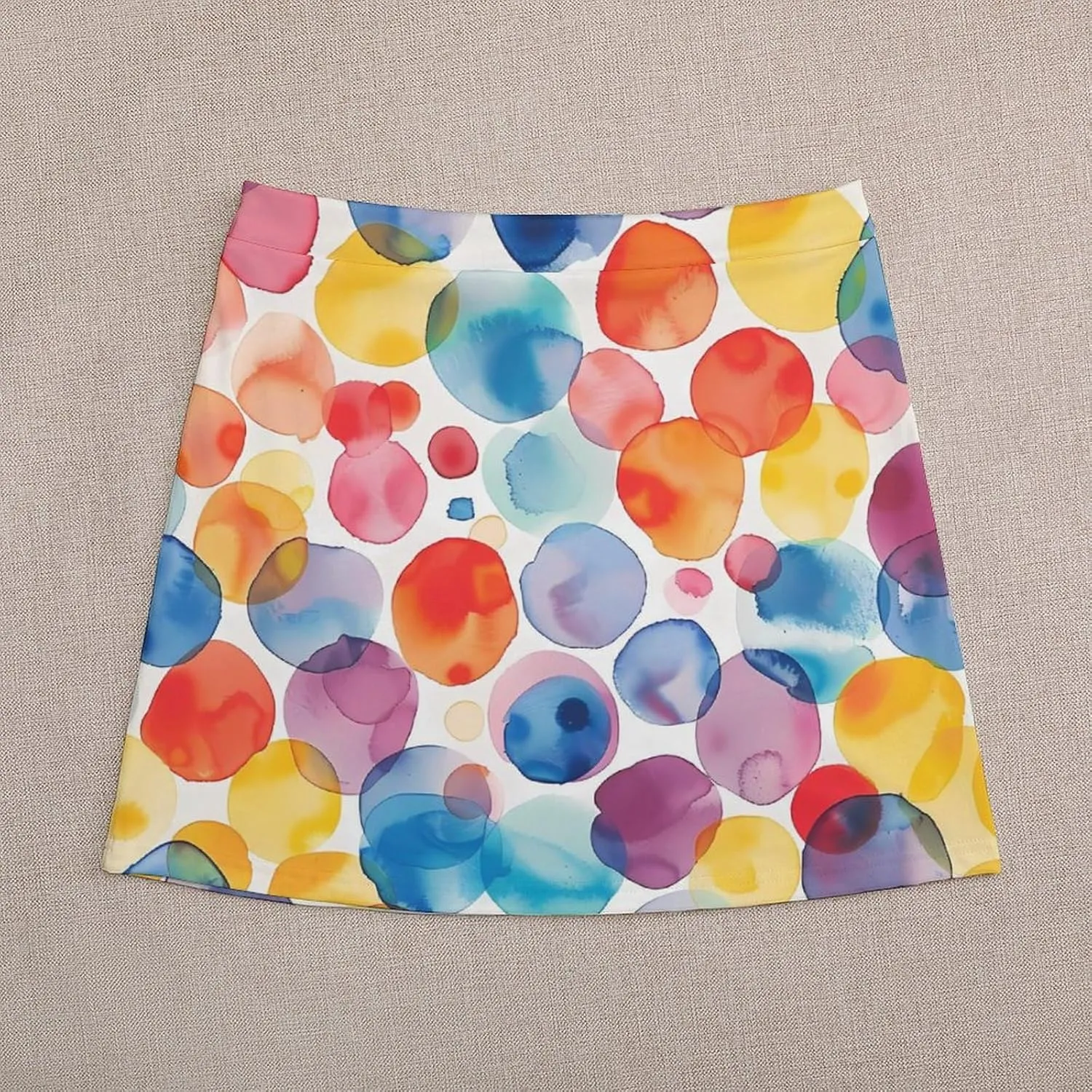 Watercolor Colourful Spot Women's Short Skirt Summer Casual Mini Skorts High Waisted Skirts Stretchy