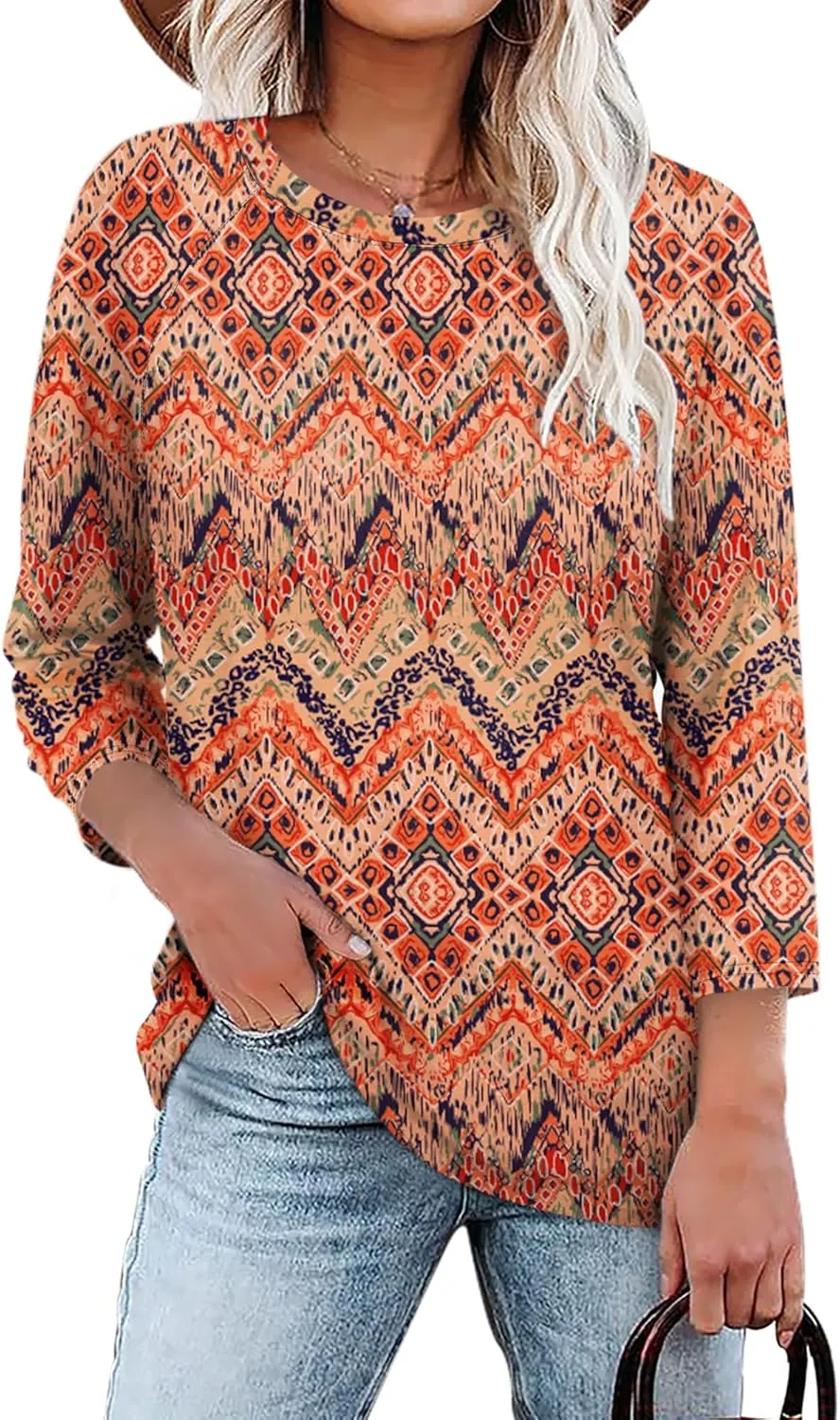 WIHOLL 3/4 Length Sleeve Womens Tops Summer Basic Business Casual Blouses 2025 Fashion