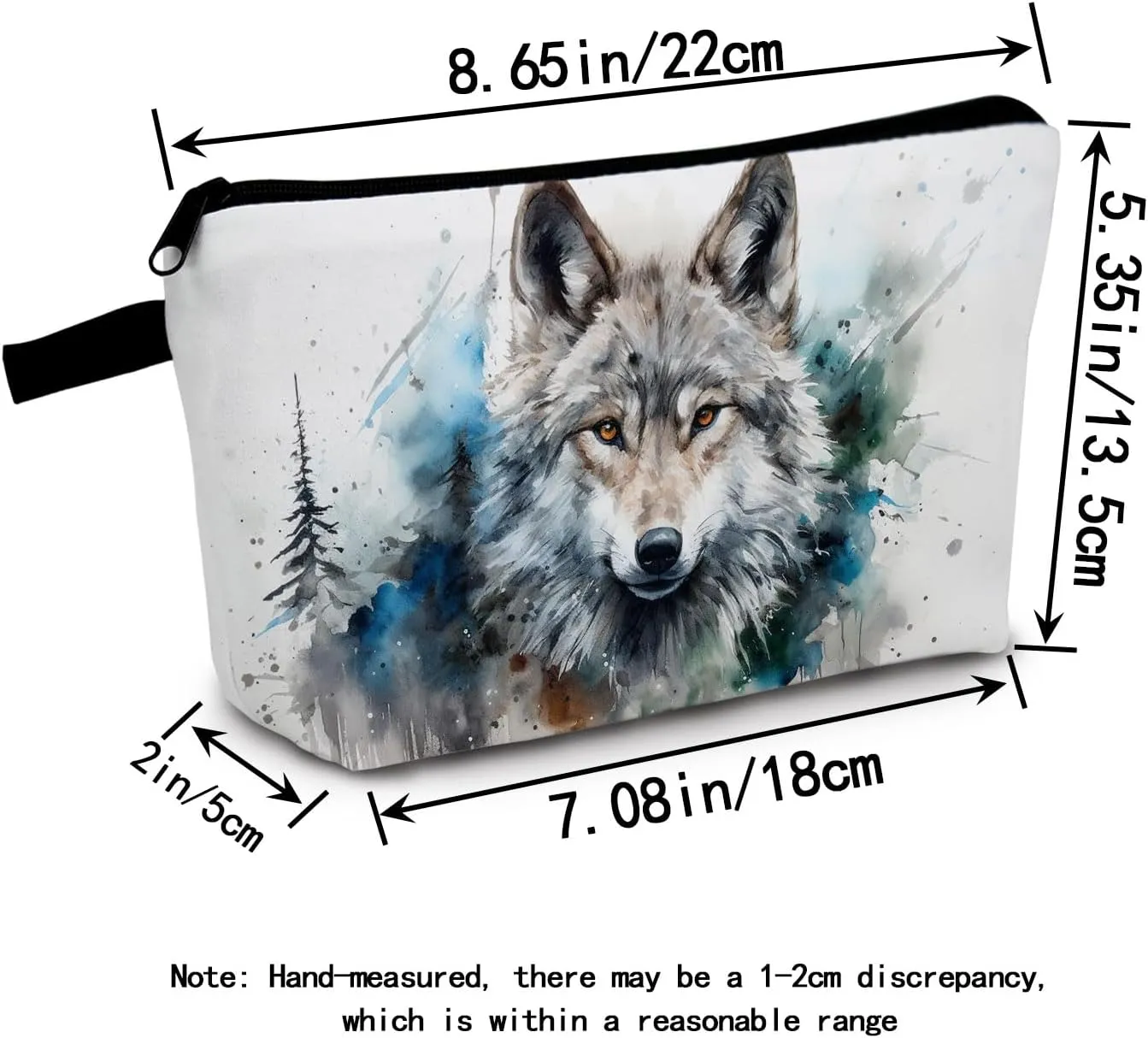 Wolf Makeup Bag for Women Travel Cosmetic Organizer Bag Teacher Appreciation Gifts Small Zipper Toiletry Bag