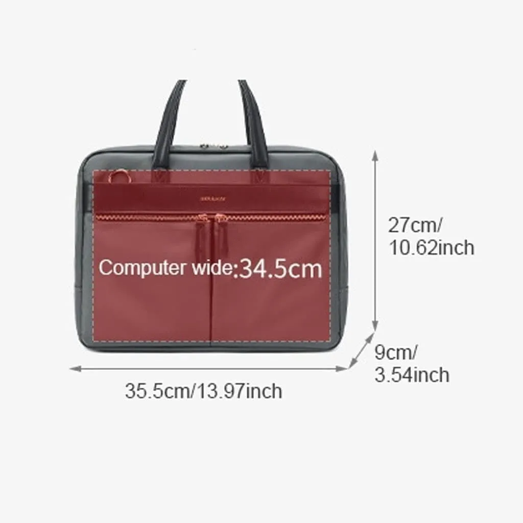 Women Briefcases Lightweight Men's Laptop Bag 13 inch Water Resistant Crossbody Business Handbag (Color : Gray, Size : 35.5 * 27 * 9cm)