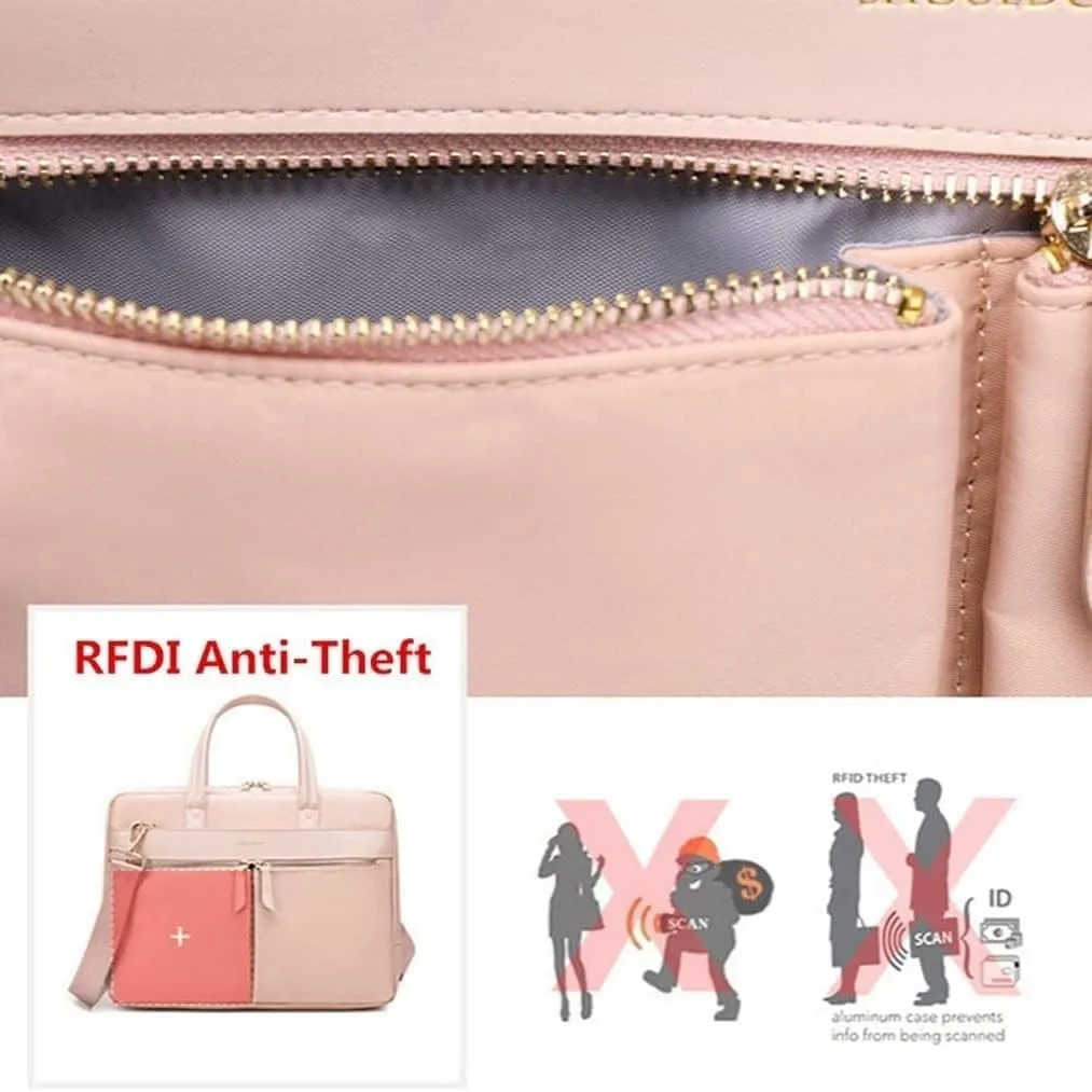 Women Briefcases Lightweight Men's Laptop Bag 13 inch Water Resistant Crossbody Business Handbag (Color : Gray, Size : 35.5 * 27 * 9cm)