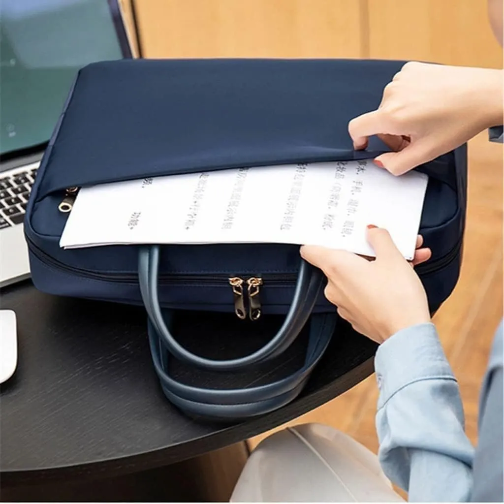 Women Briefcases Lightweight Men's Laptop Bag 13 inch Water Resistant Crossbody Business Handbag (Color : Gray, Size : 35.5 * 27 * 9cm)