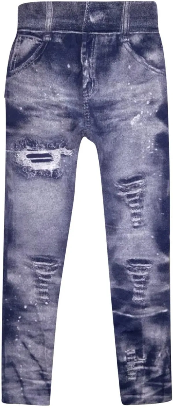 Women Denim Print Leggings Fake Jeans Seamless Full Length Tights High Waist Jeggings Workout Sport Yoga Pants